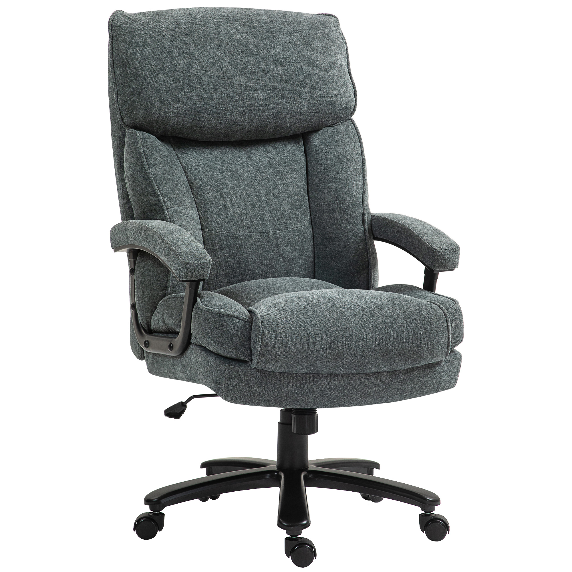 HOMCOM Big and Tall Executive Office Chair, Up to 450 lbs. Heavy Duty Desk Chair, Computer Chair for Heavy People, Gray
