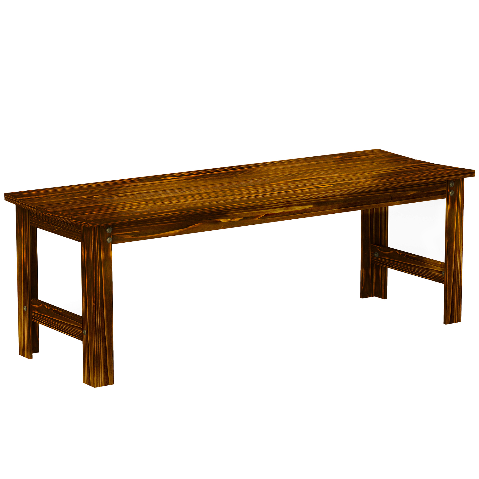 Outsunny 2-Seat Wood Garden Bench, Patio Bench Outdoor Bench with Slatted Seat, Backless Front Porch Bench for Park, Garden, Poolside, Deck, Carbonize