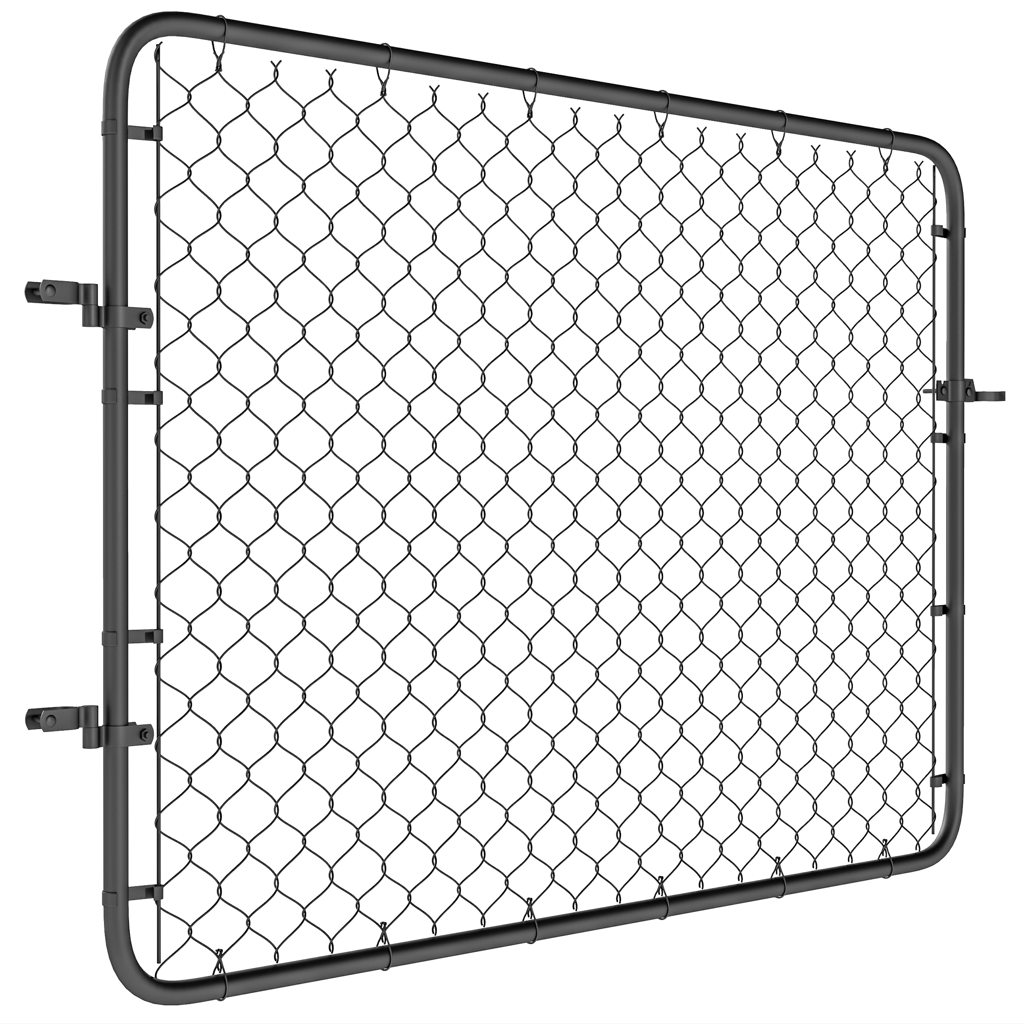 Outsunny Garden Gate Chain Link Fence Gate, Galvanized Steel Garden Door for Yard Entrance Way, 47.2 x 70.9 in., Black