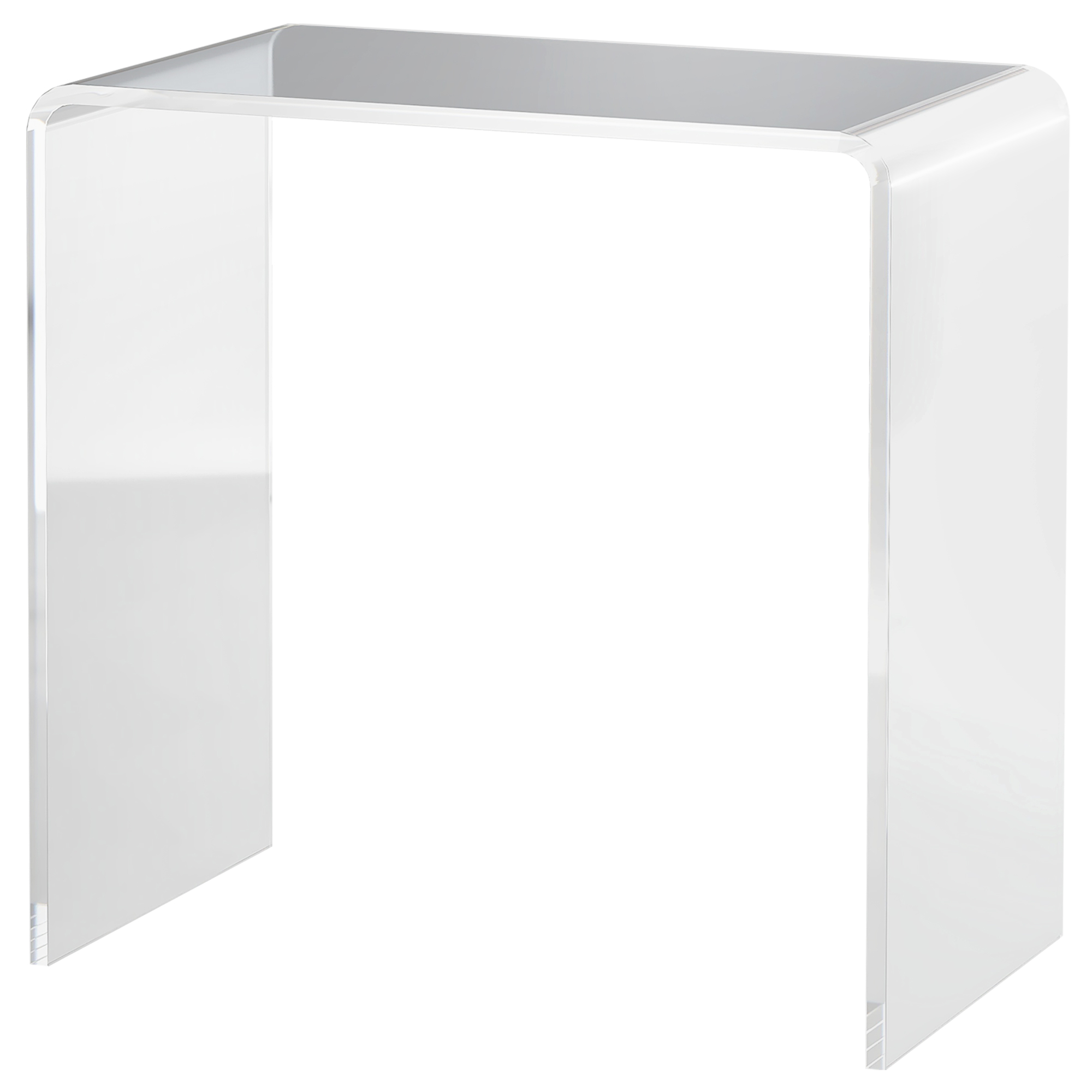 HOMCOM Modern Acrylic End Table, Waterfall Side Table with Rounded Edges and Storage for Small Spaces, 21" x 12" x 21", Clear