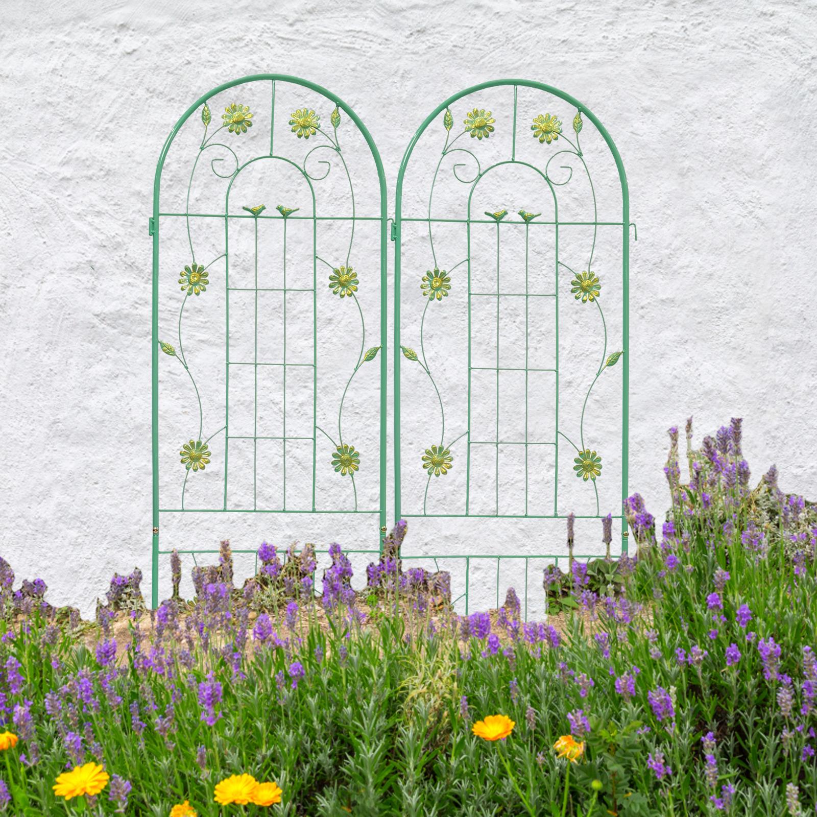 4 Pack Metal Garden Trellis with Sturdy Iron Construction, 71" Rustproof Climbing Plant Support, Green