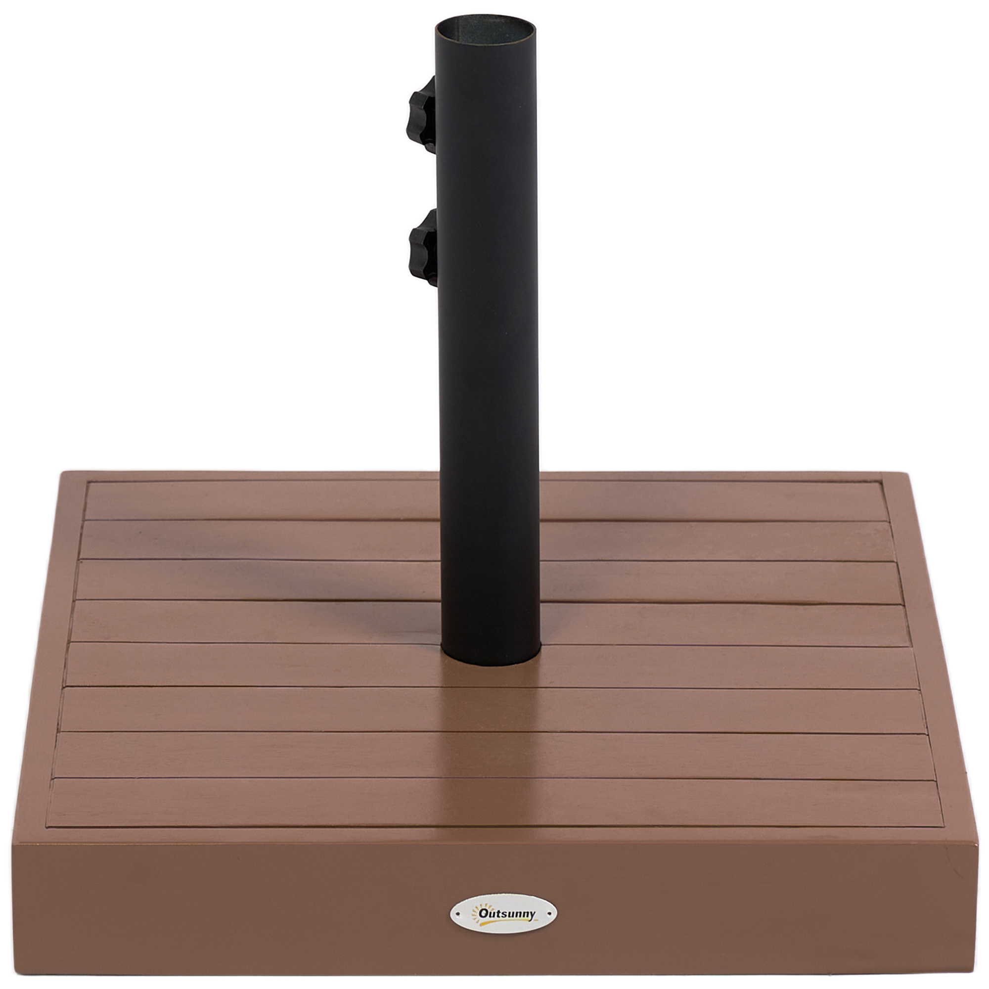 Outsunny Patio Umbrella Base, 42 lbs. Concrete Heavy Duty Umbrella Base for 1.25/1.5" Poles, Coffee