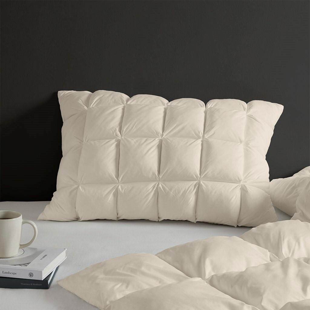 Luxuriously Soft Standard Overfilled Pillow Protector with 100% Polyester Microfiber, Zipper Closure, 3D Puff Stitching, 28" L x 20" W x 0.13" H, Beig