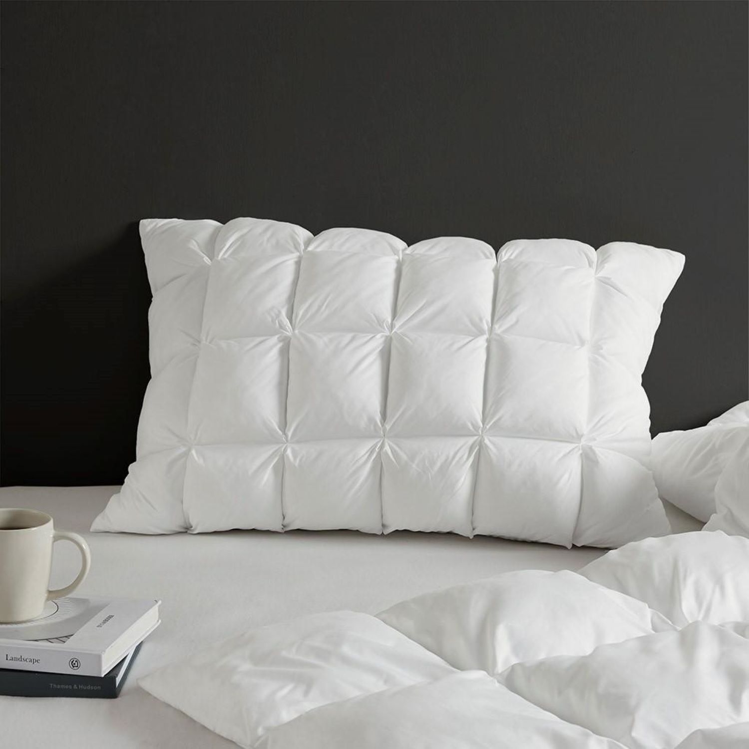 Luxuriously Soft Standard Overfilled Pillow Protector with 100% Polyester Microfiber, 3D Puff Stitching, Zipper Closure, 28" L x 20" W x 0.13" H, Whit