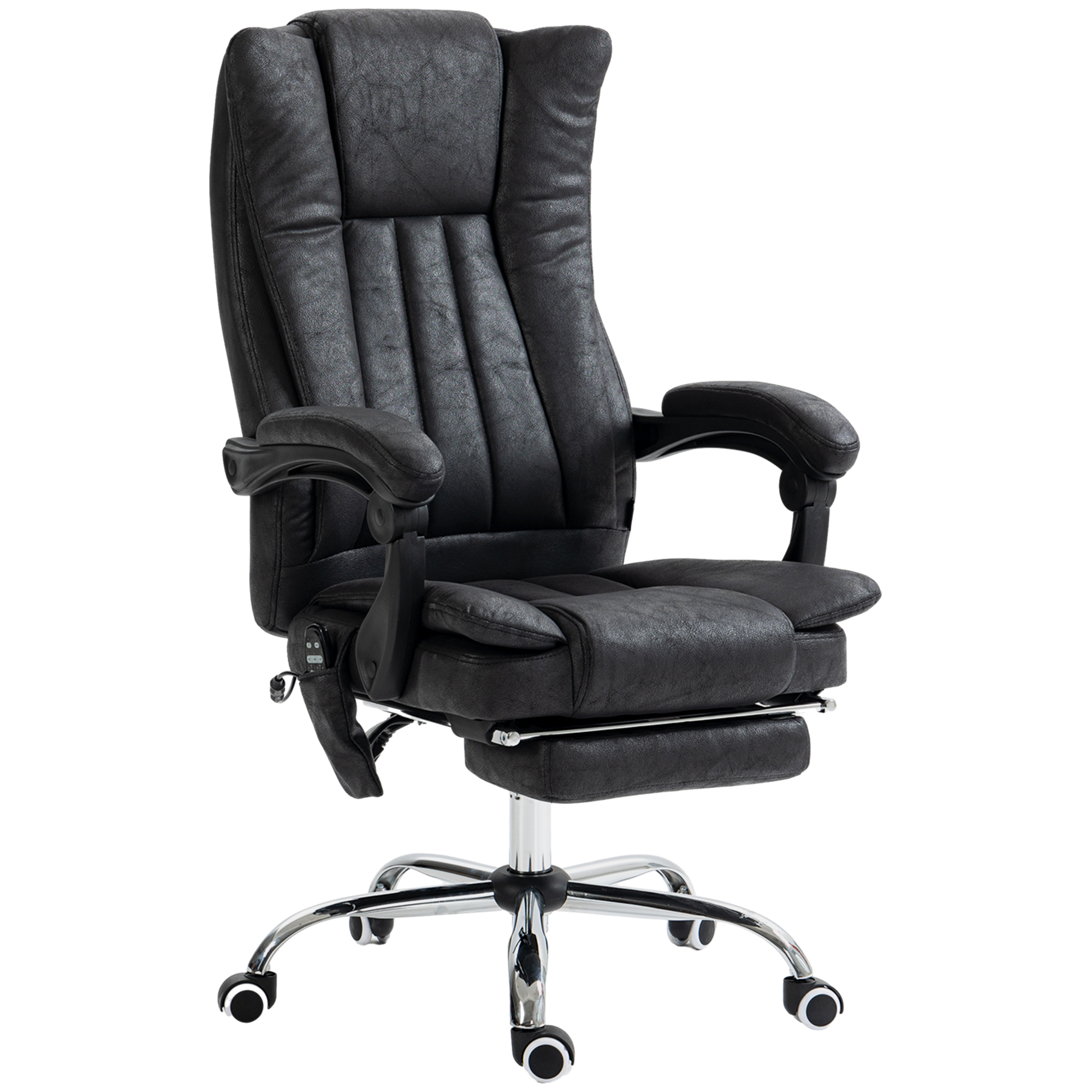 Vinsetto Massage Office Chair, 6 Points and Heat, Reclining Computer Chair with High Back, Adjustable Height and Footrest, Black