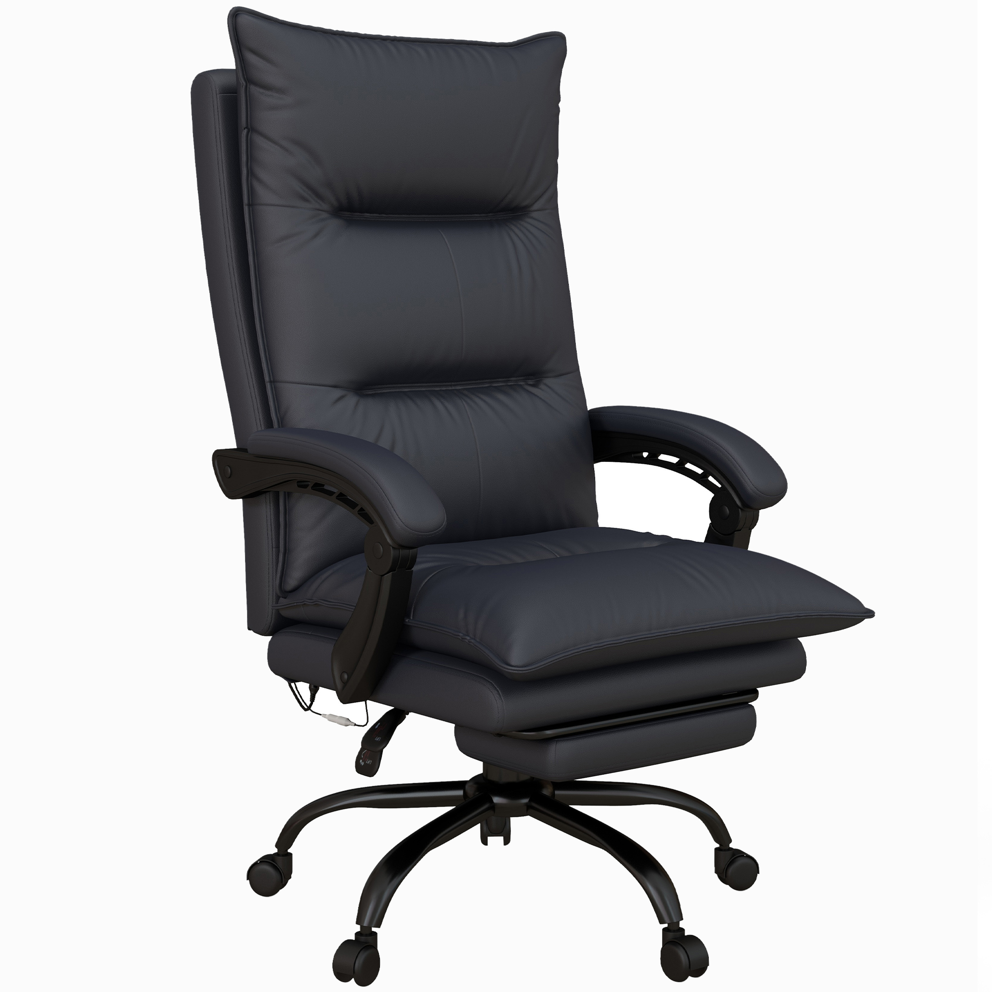 Vinsetto Executive Massage Office Chair with 6 Vibration Points, Microfiber Computer Desk Chair, Heated Reclining Chair with Footrest, Armrest, Double