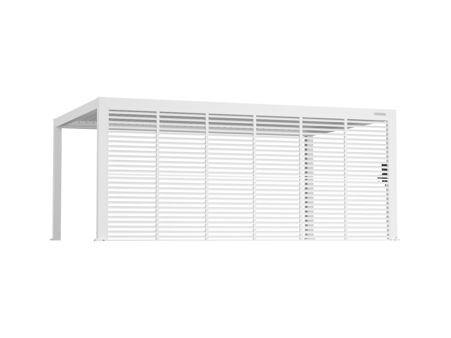 Flexpatio Privacy Shutter Walls Adjustable All-Aluminum Shutters 20' Side White - Pergola Privacy & Shade