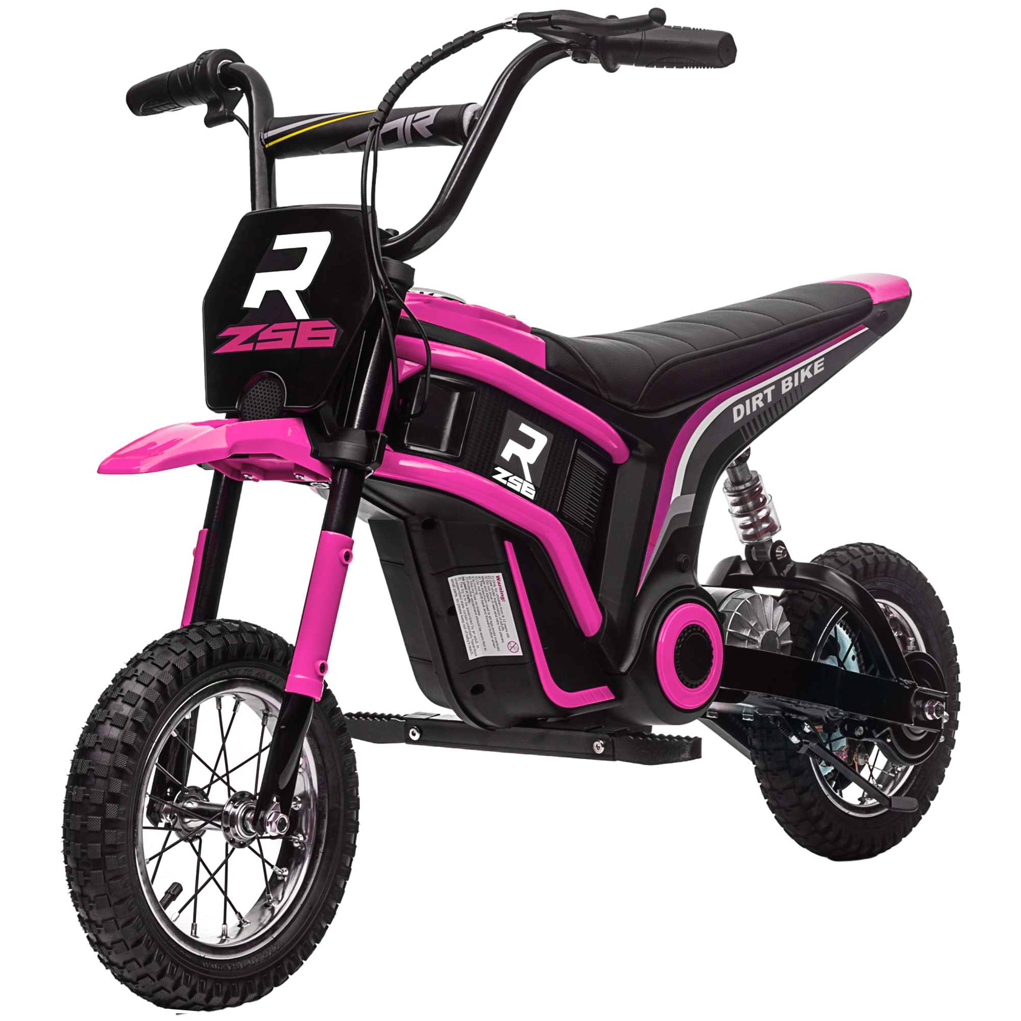 Aosom 24V 350W Electric Dirt Bike Up to 15 MPH w/ Twist Grip Throttle, Pink