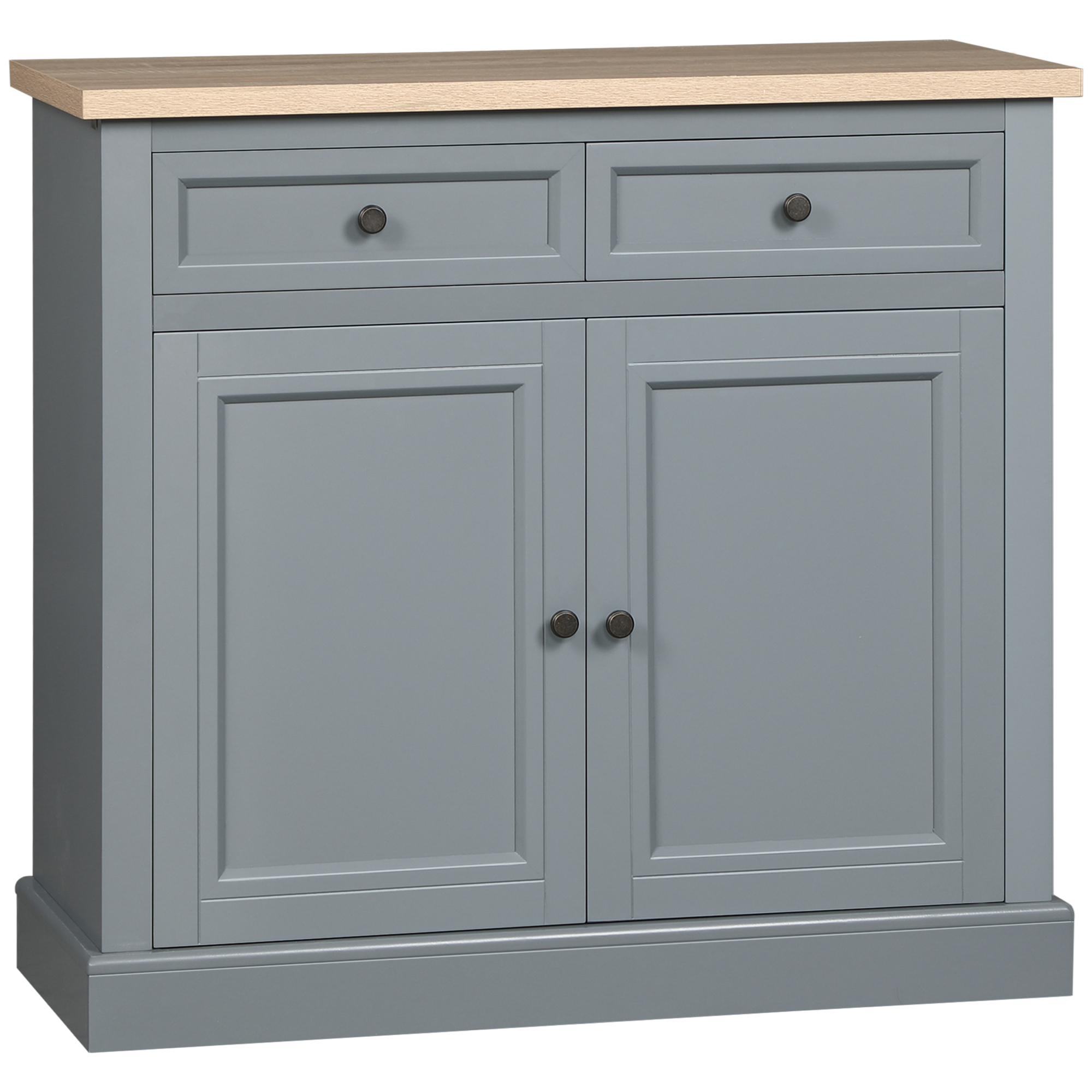 HOMCOM Sideboard Buffet Cabinet, Coffee Bar Cabinet with 2 Drawers and Double Door Cupboard for Kitchen, Living Room, Entryway, Dark Gray