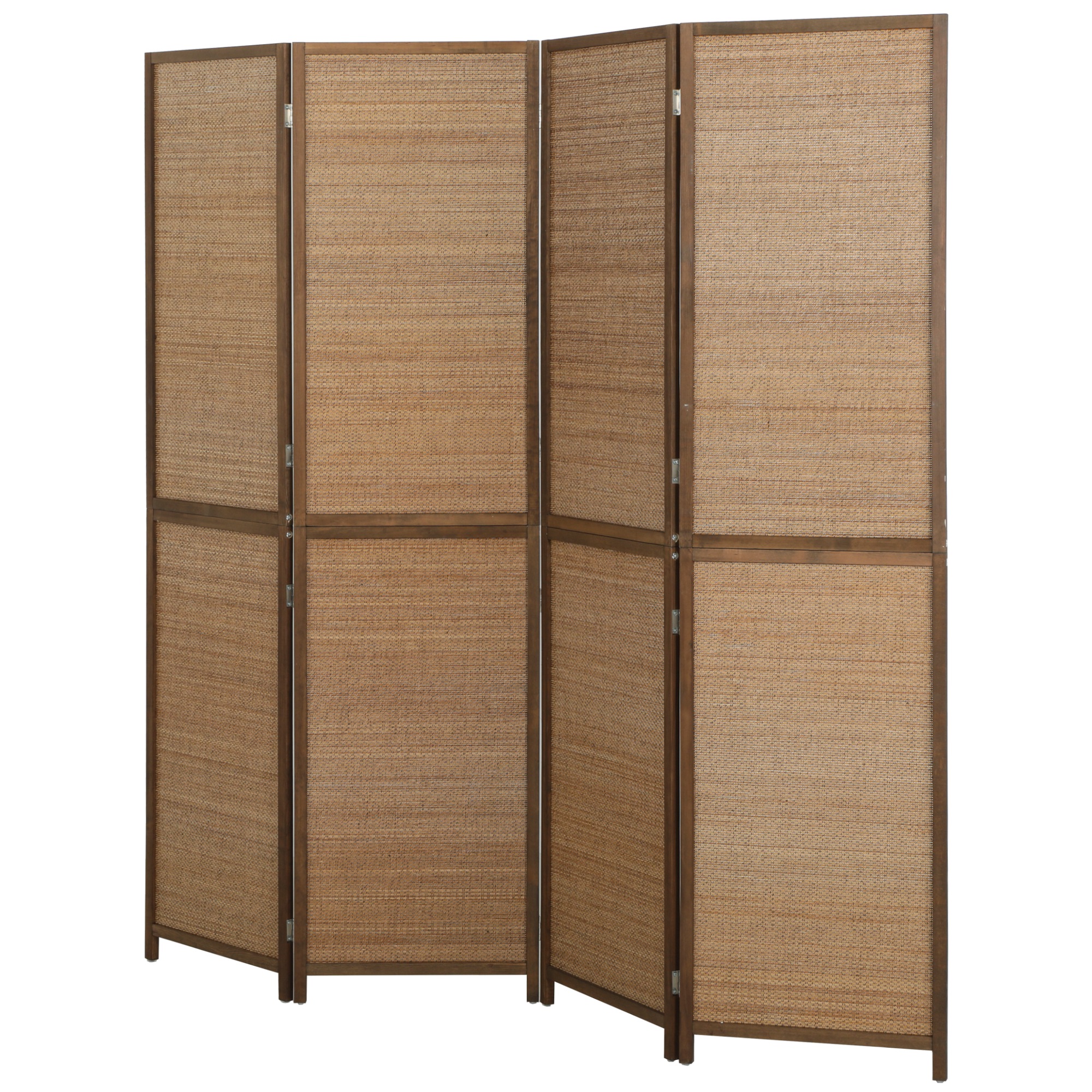 HOMCOM Room Divider, 4 Panel Folding Privacy Screen, 6 FT Tall Hand-Woven Bamboo Wall Partition, Brown