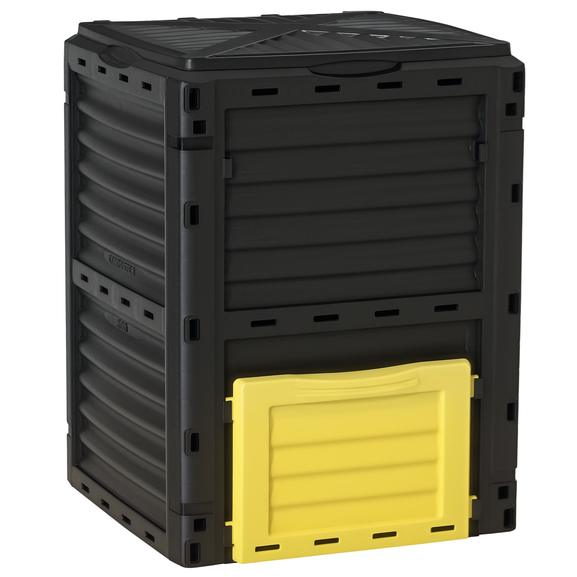 Outsunny Garden Compost Bin 80 Gallon Outdoor Large Capacity Composter Fast Create Fertile Soil Aerating Box, Yellow