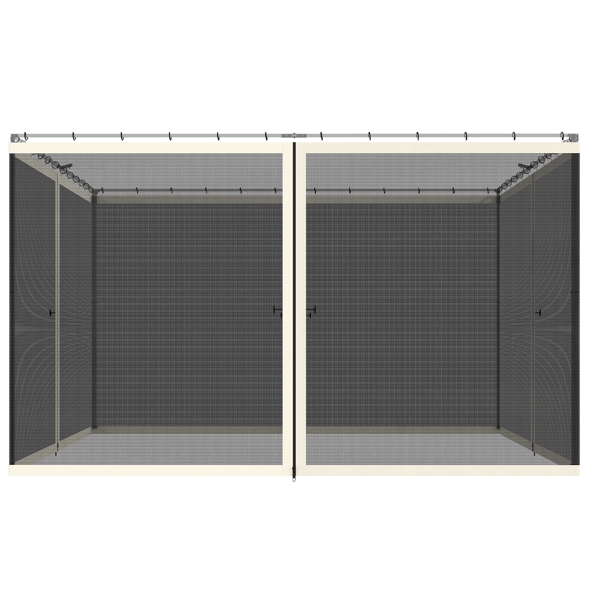 Outsunny Replacement Mesh Sidewall Netting for 10' x 12' Gazebos and Canopy Tents with Zippers, (Sidewall Only) Cream