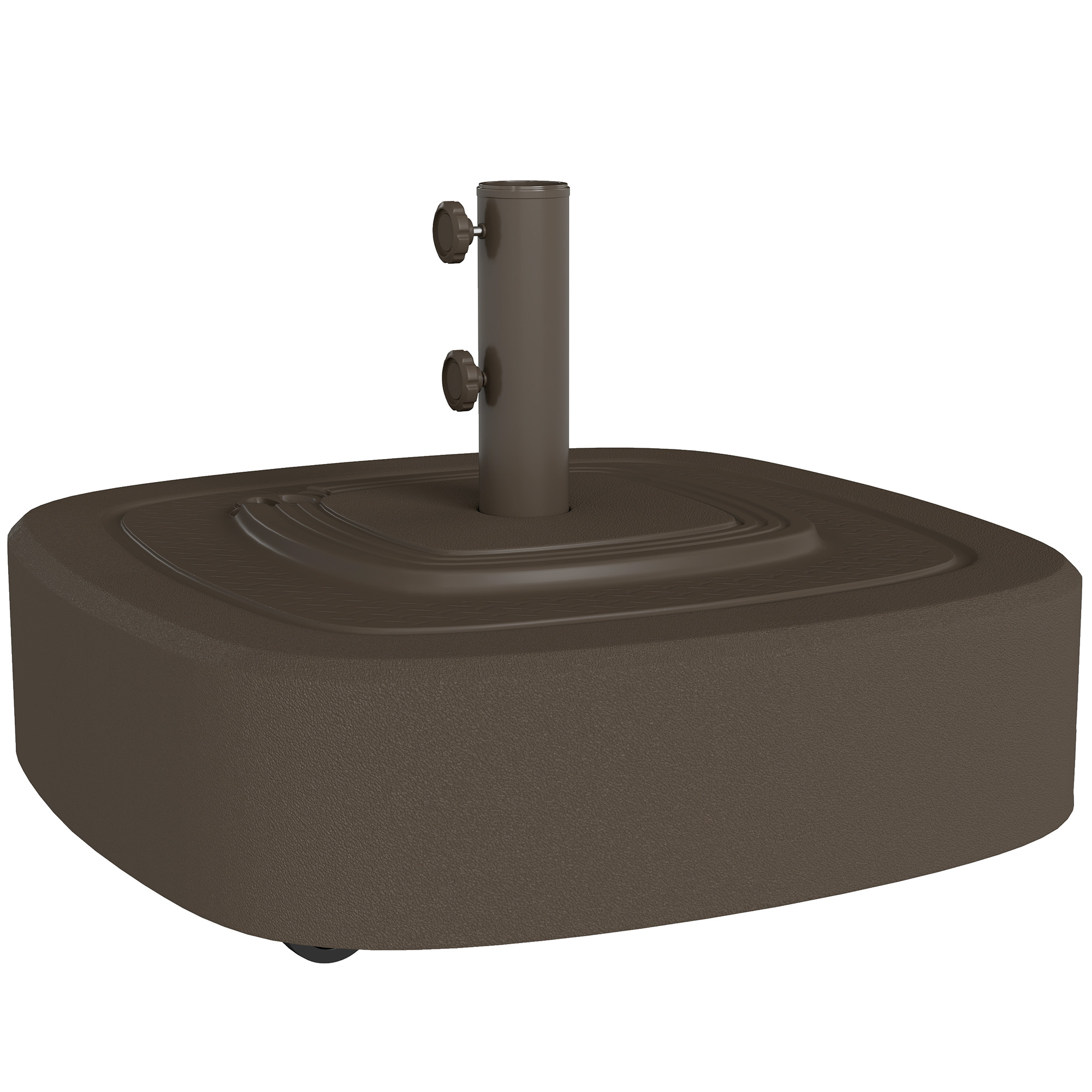 Outsunny Patio Umbrella Base Outdoor Umbrella Stand with Wheels for 1.5"/1.9" Umbrella Poles