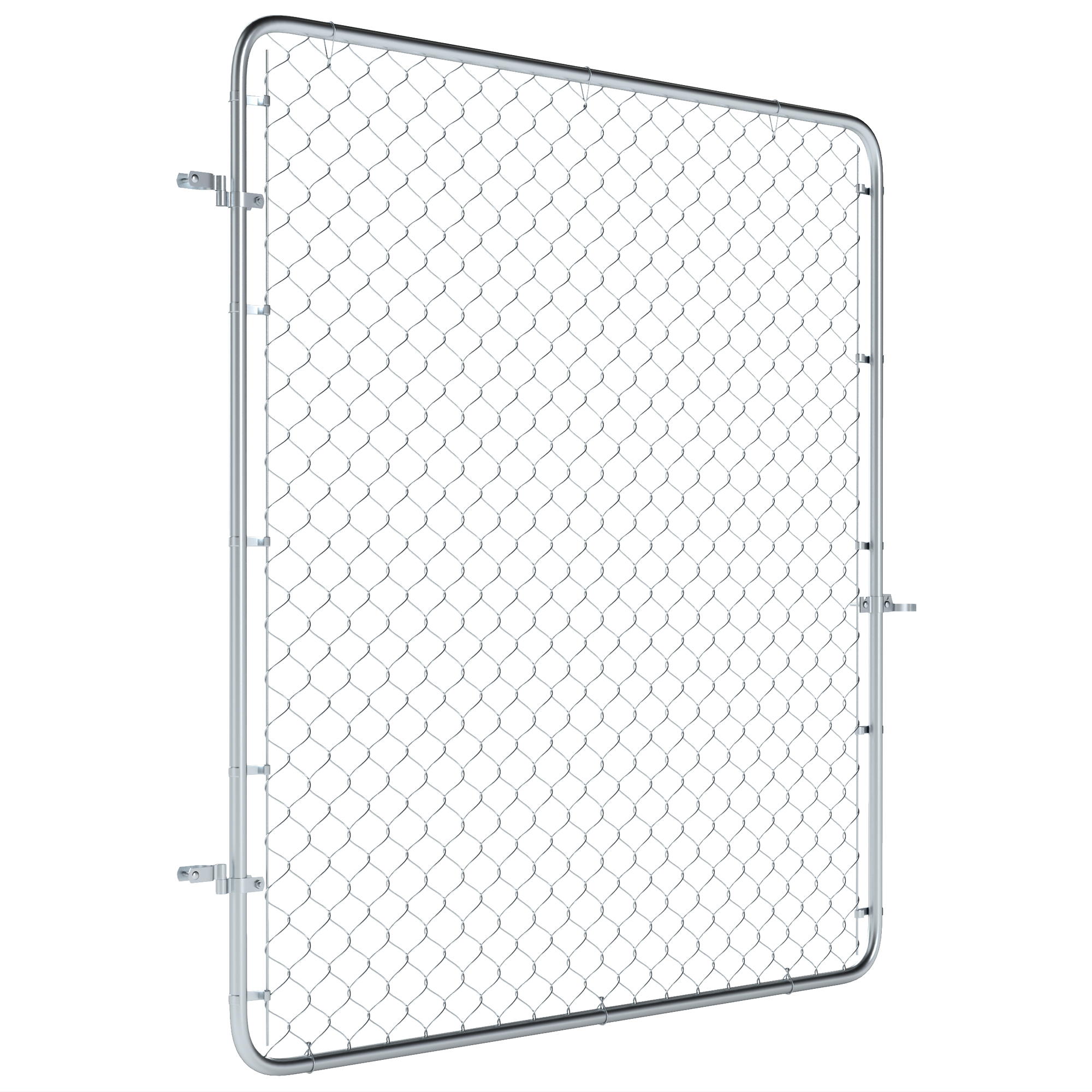 Outsunny Garden Gate Chain Link Fence Gate, Galvanized Steel Garden Door for Yard Entrance Way, 70.9 x 70.9 in., Silver