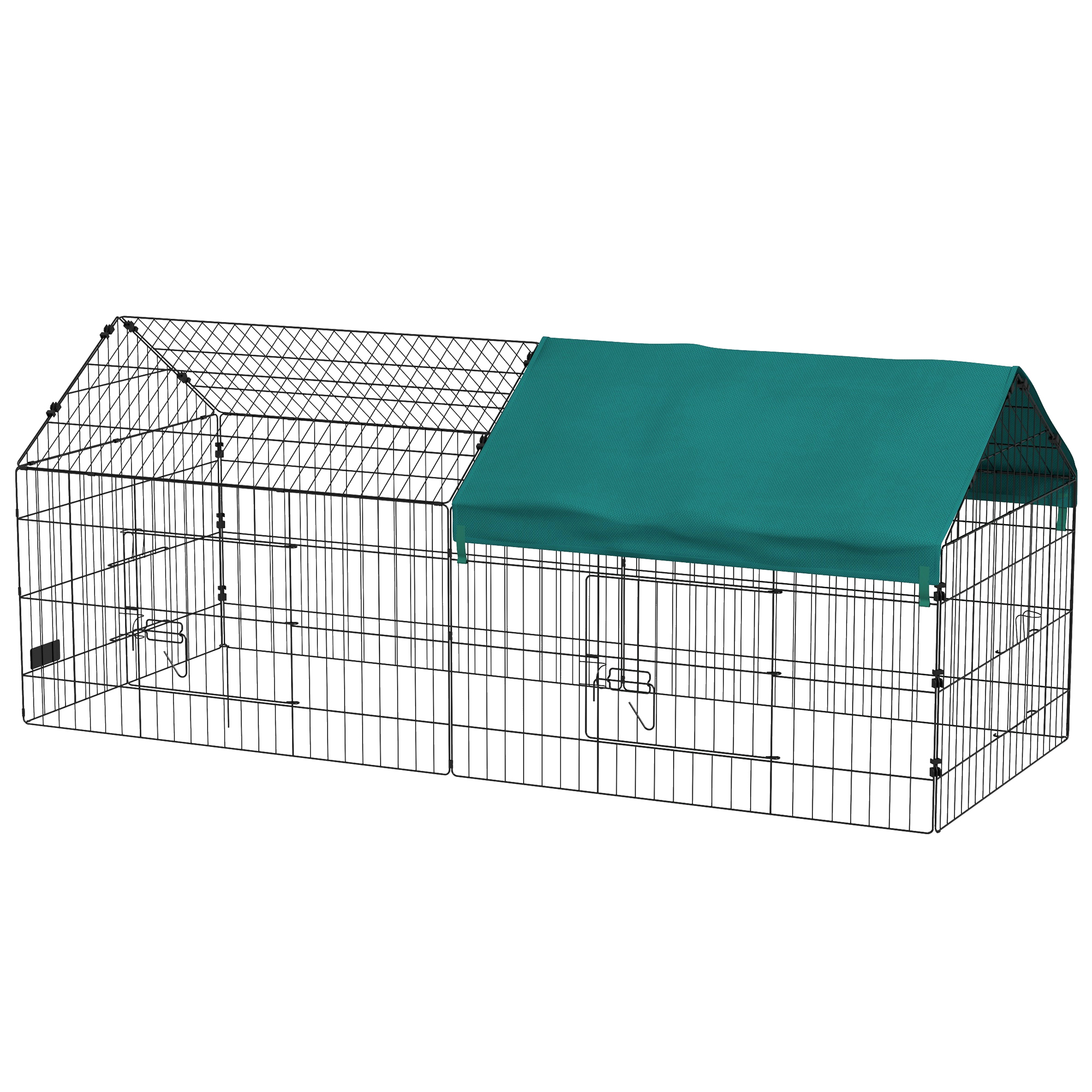 PawHut 73" Small Animal Playpen with Roof for Rabbits, Chicken, Chinchillas