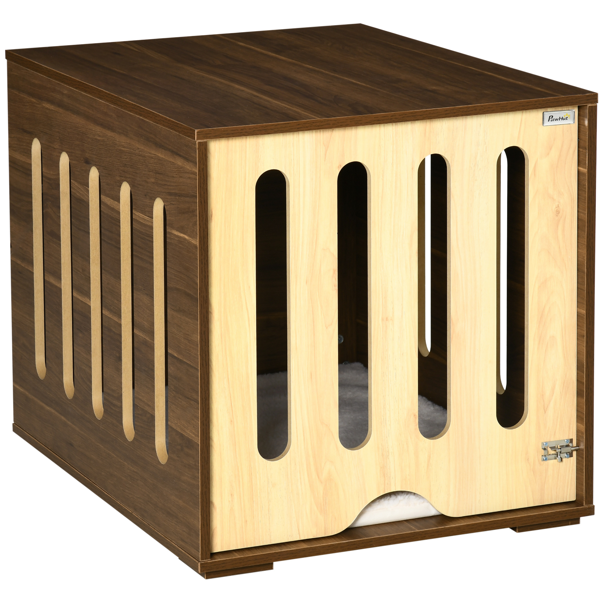 PawHut Furniture Style Dog Crate End Table with Removable Door Panel, Dog Crate Bed with Foam Cushion, Safety Lock, Indoor Use, for Small & Medium Dog
