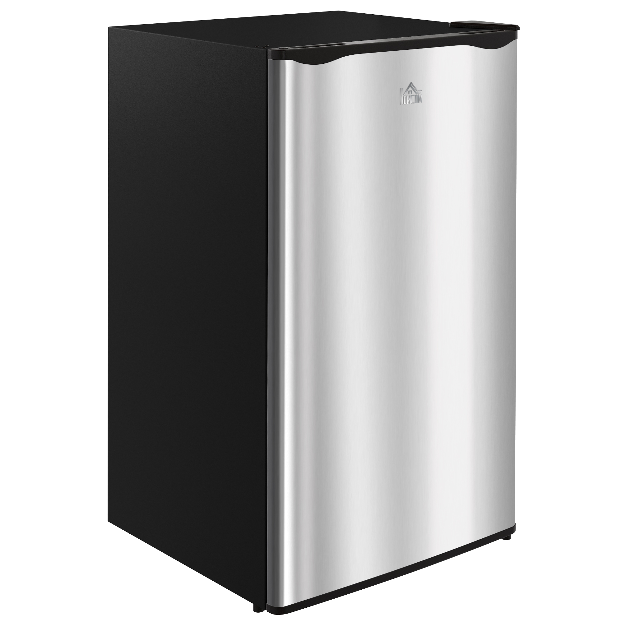 HOMCOM 3.2 Cu.Ft Mini Fridge with Freezer, Compact Refrigerator with Adjustable Thermostat, Silver