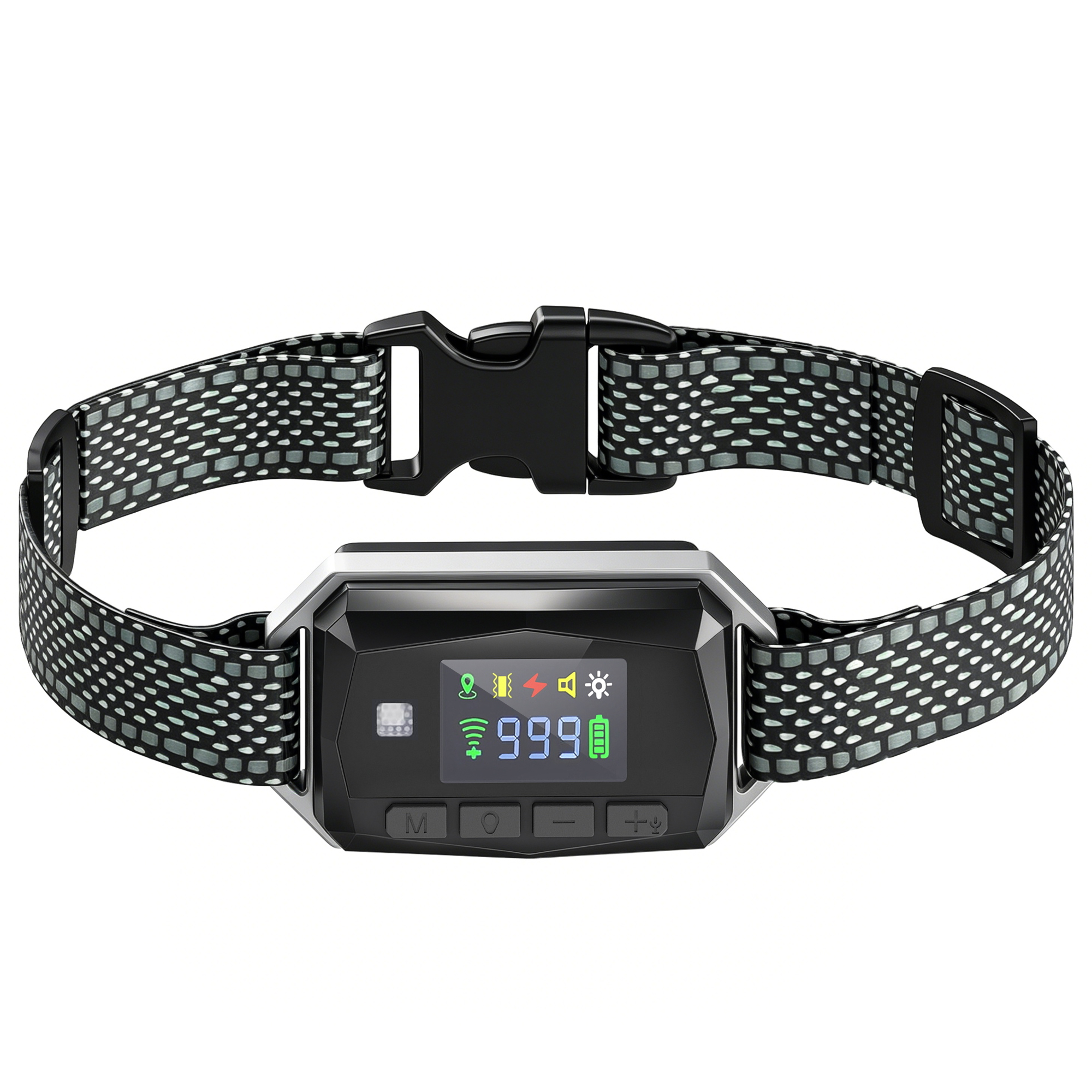 PawHut GPS Dog Training Collar IP67 Waterproof E Collar Remote Rechargeable Black