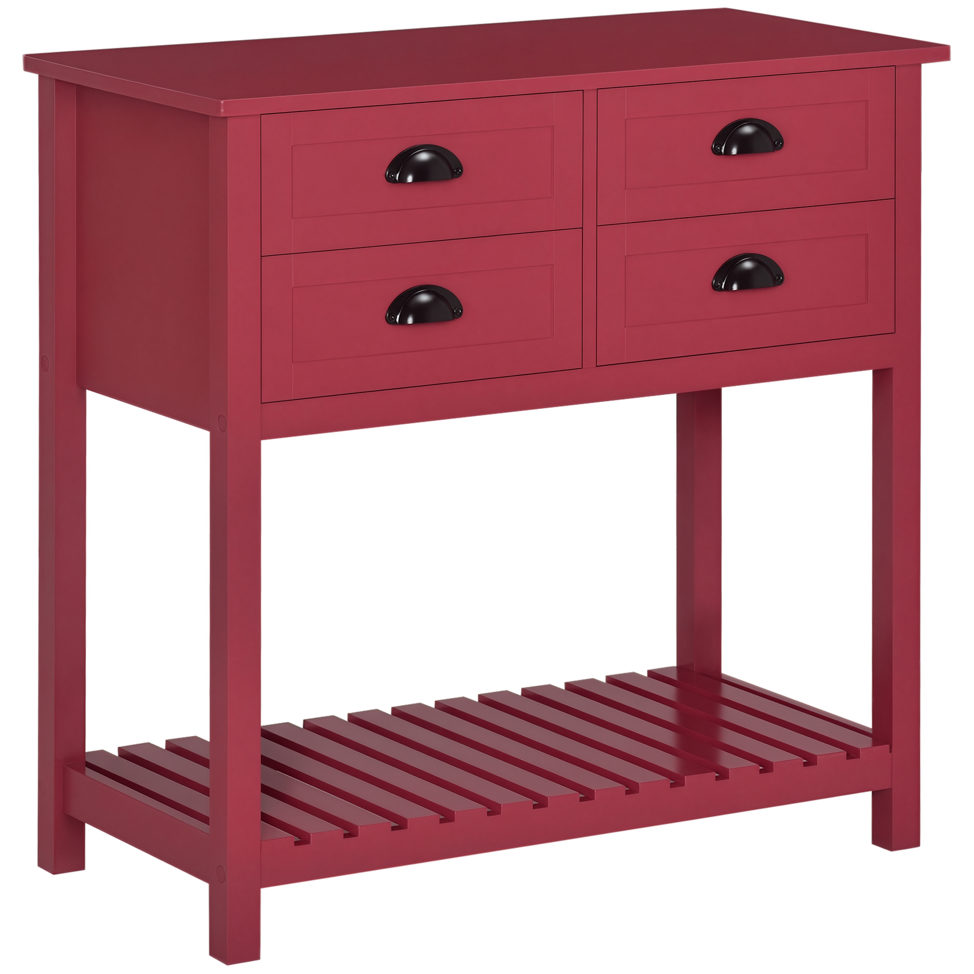 HOMCOM Sideboard Buffet Cabinet with Storage, Modern Coffee Bar Cabinet with 4 Drawers and Slatted Bottom Shelf, Console Table for Kitchen, Living Roo
