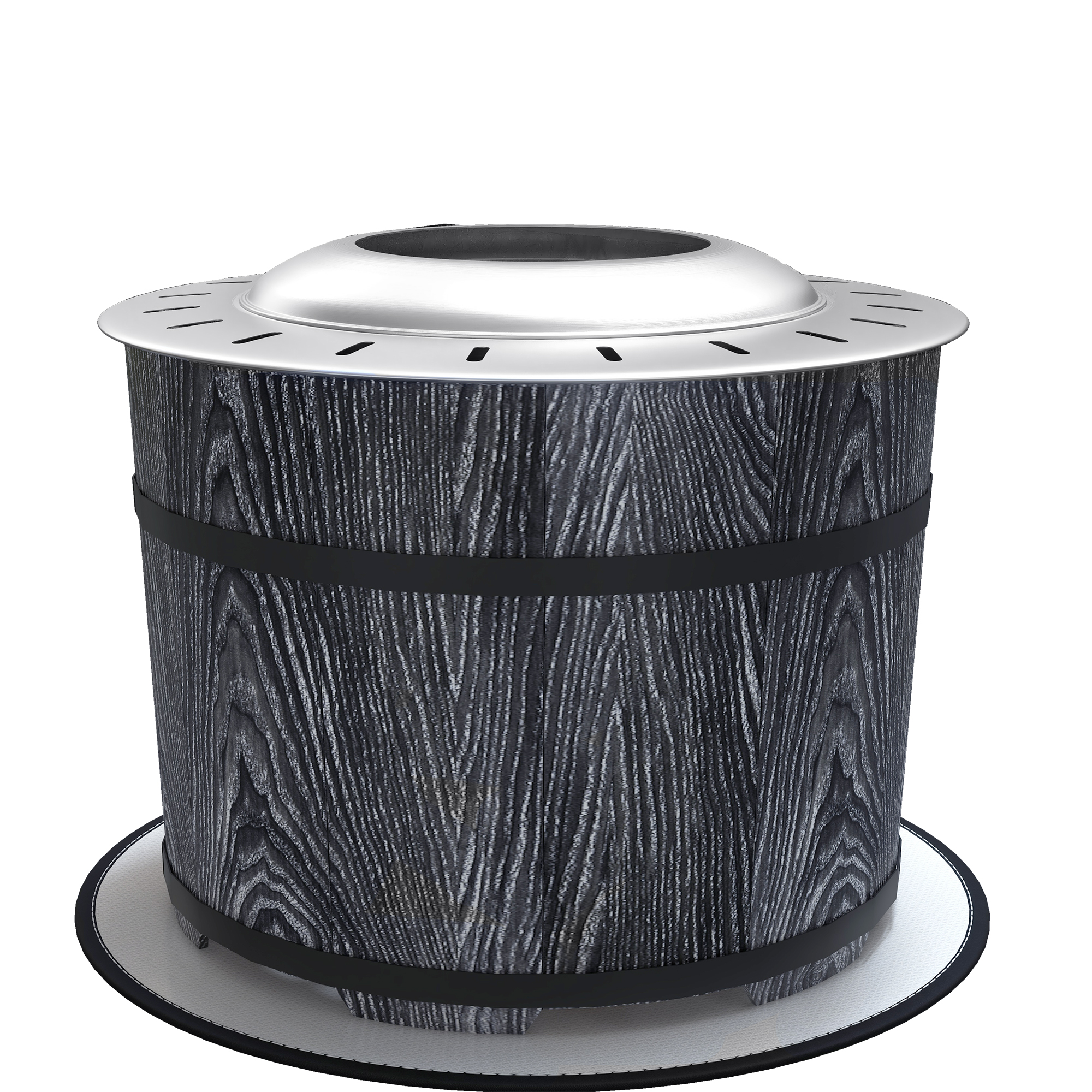 Outsunny Smokeless Fire Pit, Portable Camping Bonfire Stove with Mat for Backyard, Patio, Picnic, Magnesium Oxide, Black