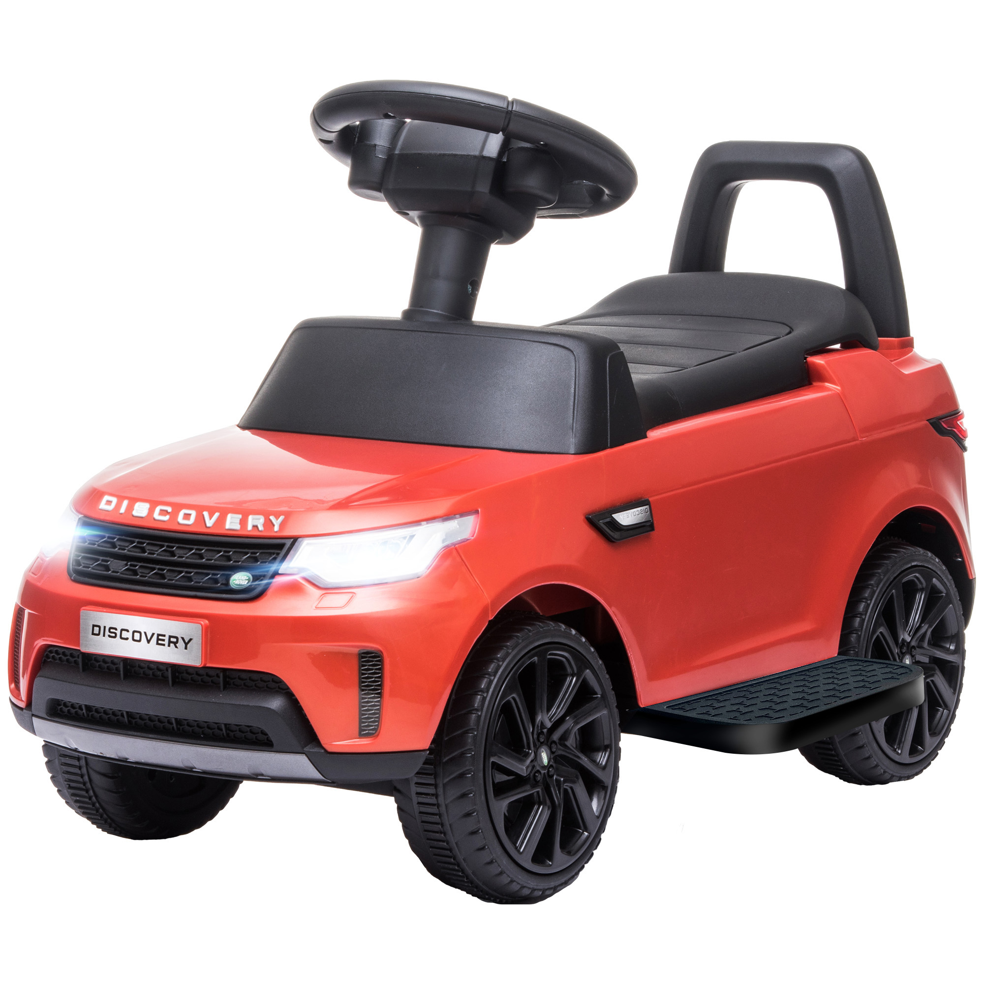 Qaba 2 in 1 Land Rover Licensed 6V Ride on Car Sliding Car Battery Powered Electric Car w/ Headlights Music Horn, Red