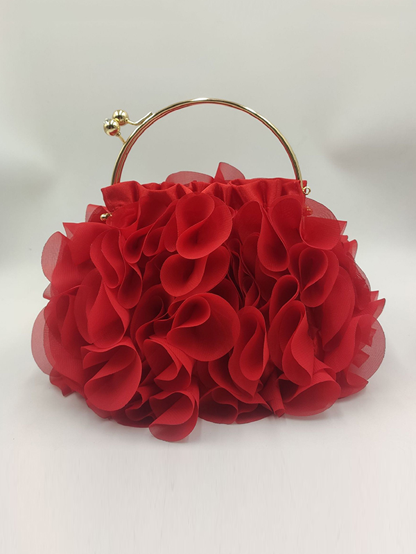 Three-Dimensional Flower Handbags red-One_size