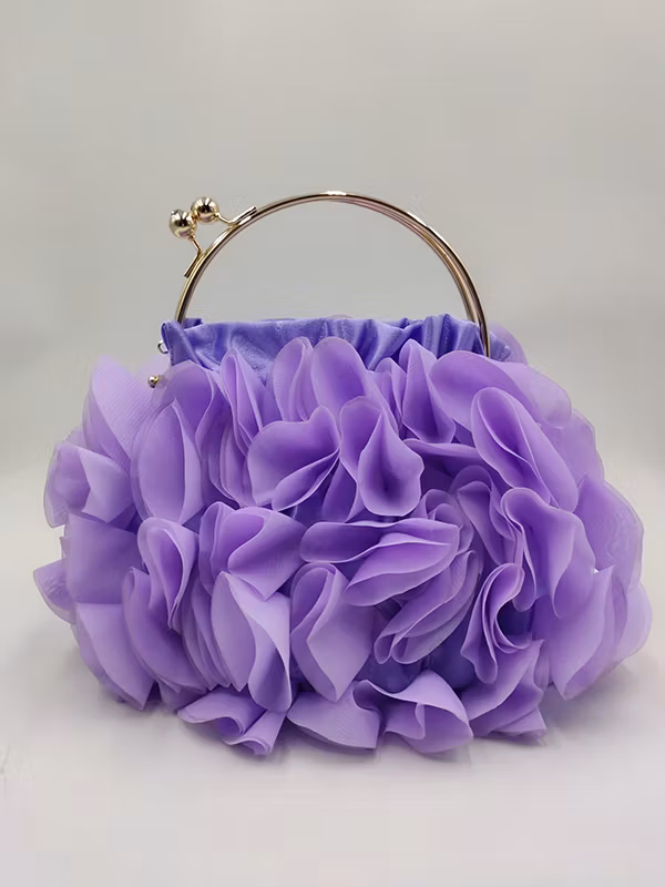 Three-Dimensional Flower Handbags PURPLE-One_size