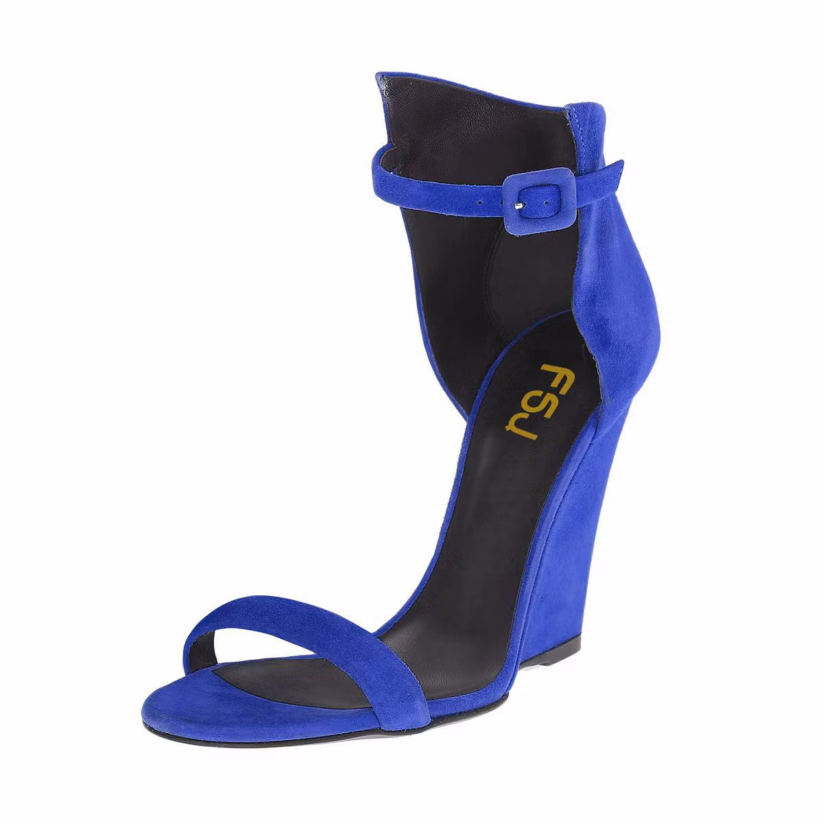 Women's Royal Blue Ankle Strap Wedge Sandals US 14.5 / EU 44.5-Blue