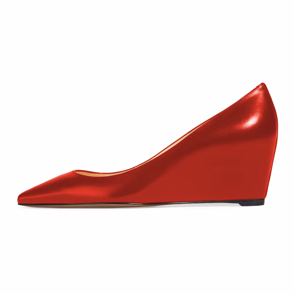 Red Pointed Toe Wedge Heels Commuting Office Pumps for Women US 10.5 / EU 40.5-Red