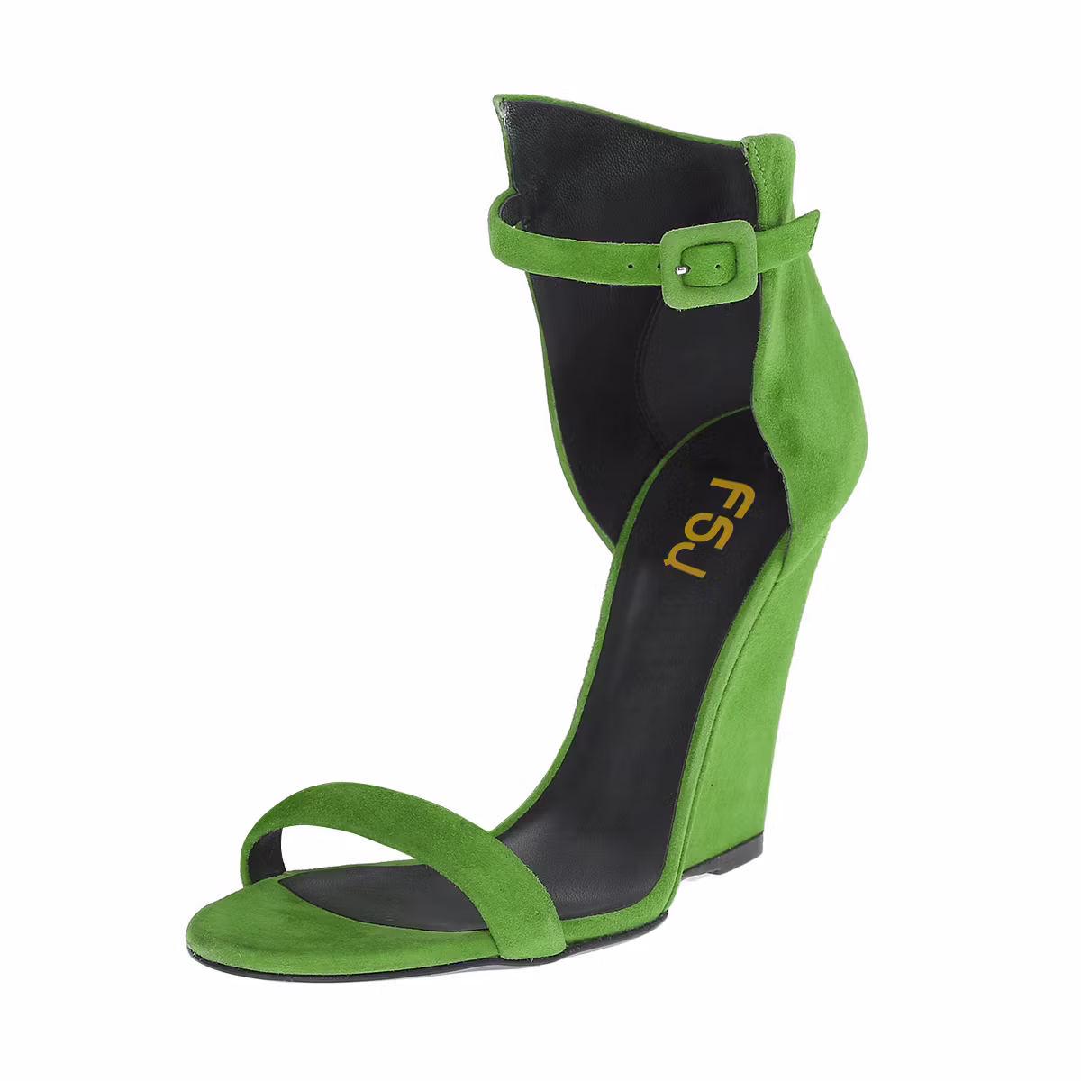 Women's Green Ankle Strap Wedge Sandals US 15 / EU 45-Green