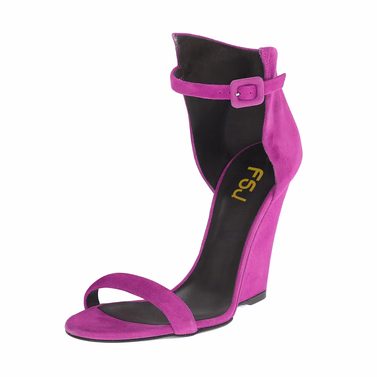 Women's Orchid Vegan Suede Ankle Strap Wedge Sandals US 11.5 / EU 41.5-Purple
