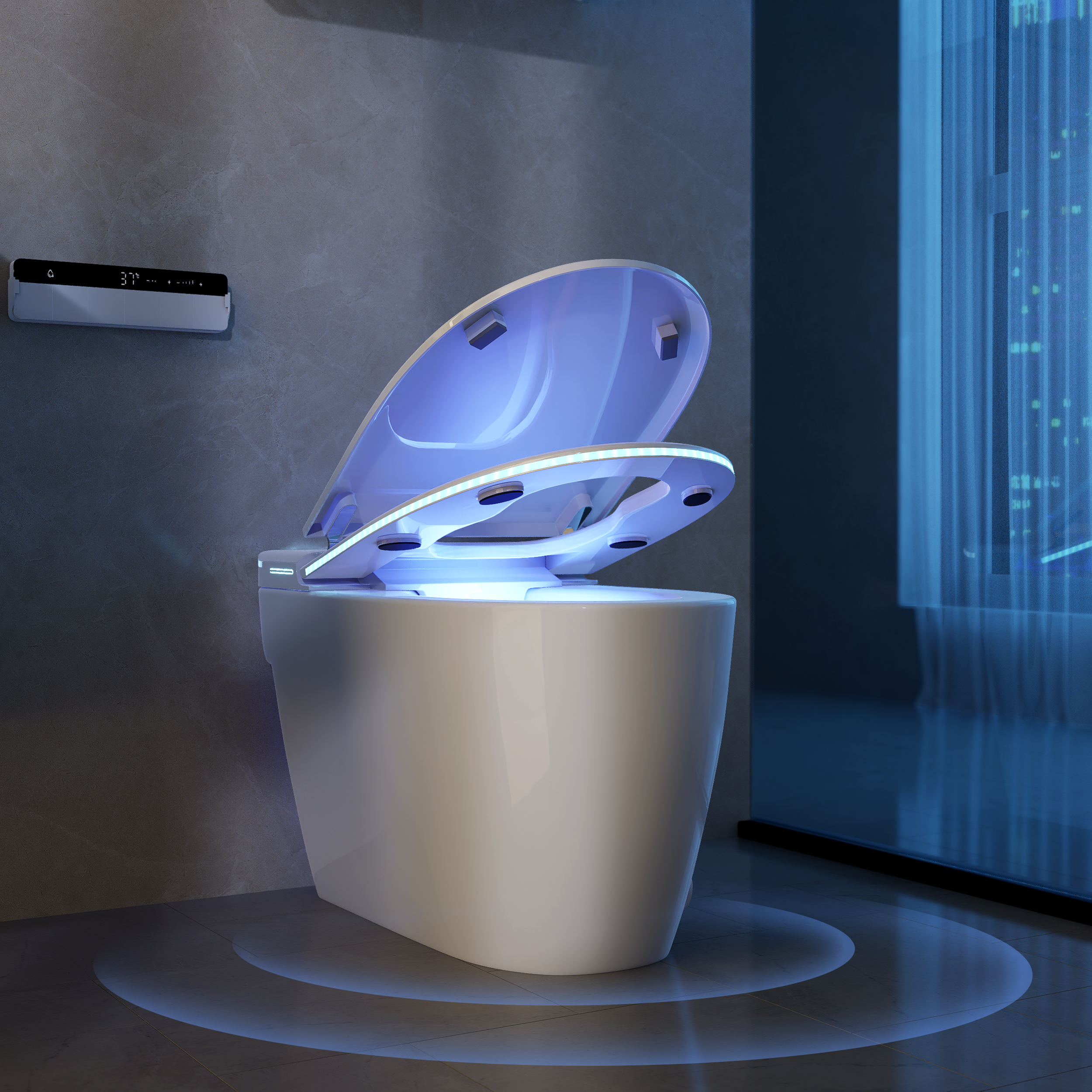 Self Cleaning Heated Seat Japanese Toilet With Bidet Spray And Auto Lid