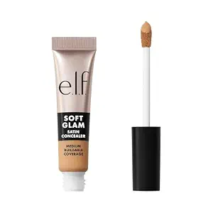 e.l.f. Soft Glam Satin Concealer, Medium Coverage For Blemishes & Under-Eye, Crease-Resistant, Long Lasting, Vegan & Cruelty-Free, 24 Light Warm