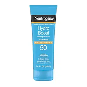 Neutrogena Hydro Boost Water Gel Sunscreen SPF 50, Oil‑Free Hydrating & Water‑Resistant Face & Body Sunscreen Lotion, Non‑Greasy, Broad Spectrum, Lightweight Moisturizer, 3 fl oz