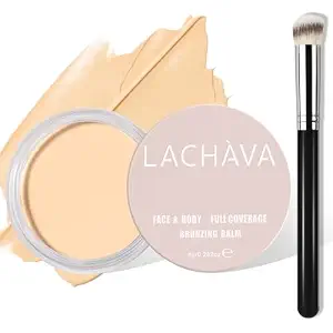 LOKFAR Full Coverage Cream Concealer Kit with Brush - Hydrating Waterproof Under-Eye Concealer for Concealing Dark Circles, Acne, Blemishes, Pores, and Spots (#04)