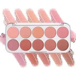 10 Colors Blush Palette–Smooth Powder Blush,Natural Face Blushes Makeup,Blush for Cheeks,Long-Lasting Matte Shades for Daily Use or Gift for Women