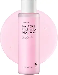 TOSOWOONG Pink PDRN Niacinamide Milky Toner, Niacinamide 5% Dark Spot Care, Salmon DNA PDRN Soothing, 3 Ceramides & 12 Peptides Moisturizing, Glass Glow Skin, Korean Skincare, 150ml / 5.07 fl. oz.