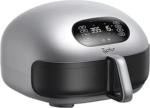 Typhur Dome 2 AI Smart Air Fryer, 15-in-1 Large Flat Airfryer with Top & Bottom Heating, Self-Cleaning Digital Fryer, PFAS-Free Ceramic Basket, Fits a 12" Pizza or Steaks, Whisper-Quiet, 120V