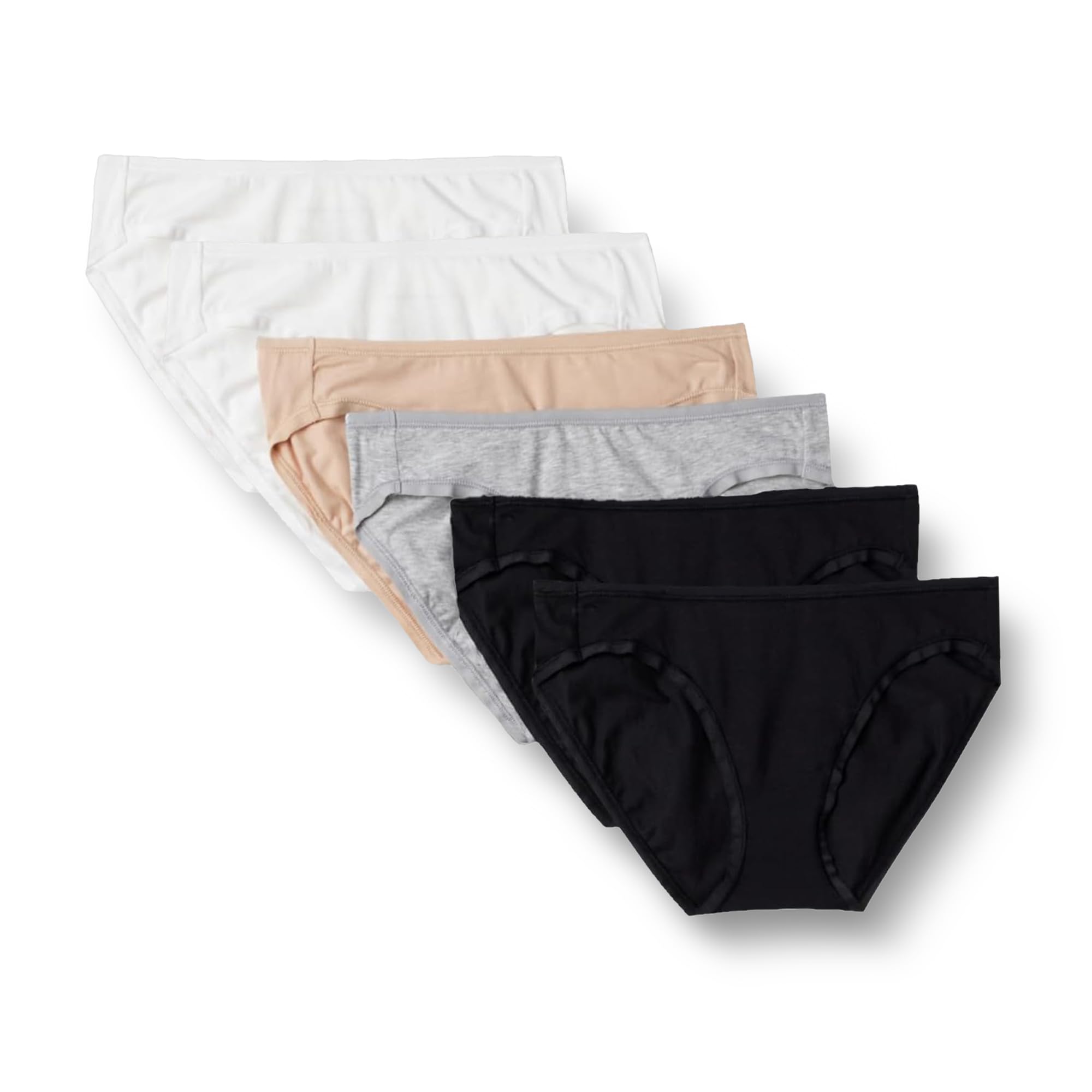 Amazon Essentials Women's Breathable Cotton Bikini Brief Underwear with Full Coverage, Multipacks