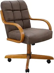 Chromcraft Set of 1 Chairs Fabric Swivel Tilt Chairs Ultra Comfortable Kitchen Chairs with Wheels for Home Kitchen