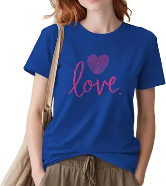 domirica Cute Shirts for Women Solid 100% Cotton Graphic Short Sleeve Crewneck Loose Fit Hippie Soft Comfy Casual Tees