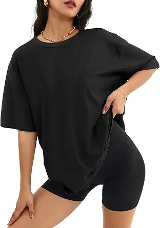 ATHMILE Womens Oversized T Shirts Casual Tee Workout Tops Gym Clothes Summer Loose Fit Short Sleeve Graphics Basic Y2K 2026