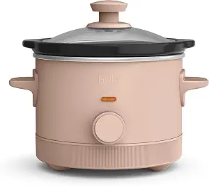 bella 1.5 Qt Slow Cooker with 3 Heat Manual Control, Ceramic Nonstick Coating, Dishwasher Safe Stoneware Pot and Tempered Glass Lid, Tangle Free Cord Wrap & Cool Touch Handles, Blossom