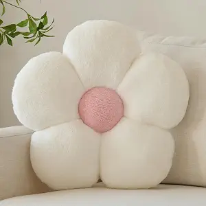 Zlgkjk Flower Pillows, Decorative Throw Pillow with Soft Plush for Couch Bed, Cute Daisy Pillow Cushion Home Decor Floral Throw Pillow (White, 14.9 Inches)
