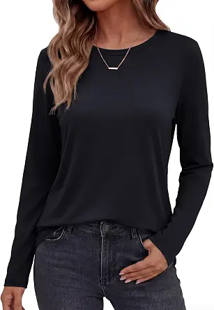 GAYHAY Long Sleeve Shirts for Women - School Outfits Fall Clothes Casual Tops Loose Fit Tees Fashion Clothing 2026