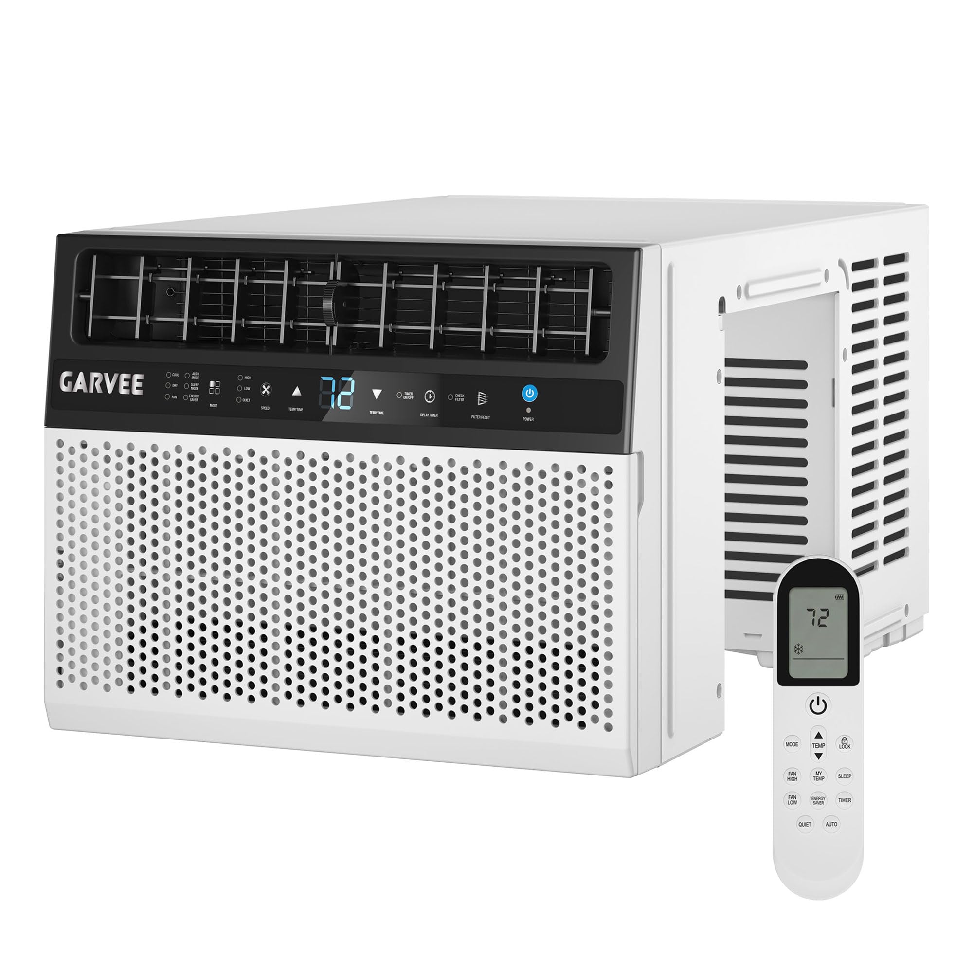 Garvee 8000 BTU u-Shaped Window Air Conditioner, Cools 350 Sq ft, Ultra Quiet with Open Window Flexibility, Remote Control, Ideal for Bedroom & Living Room