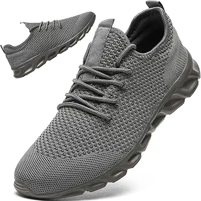 Linenghs Mens Running Shoes Tennis Gym Sneakers Casual Slip On Walking Lightweight Athletic Mesh Workout Breathable Fashion Sports Shoes