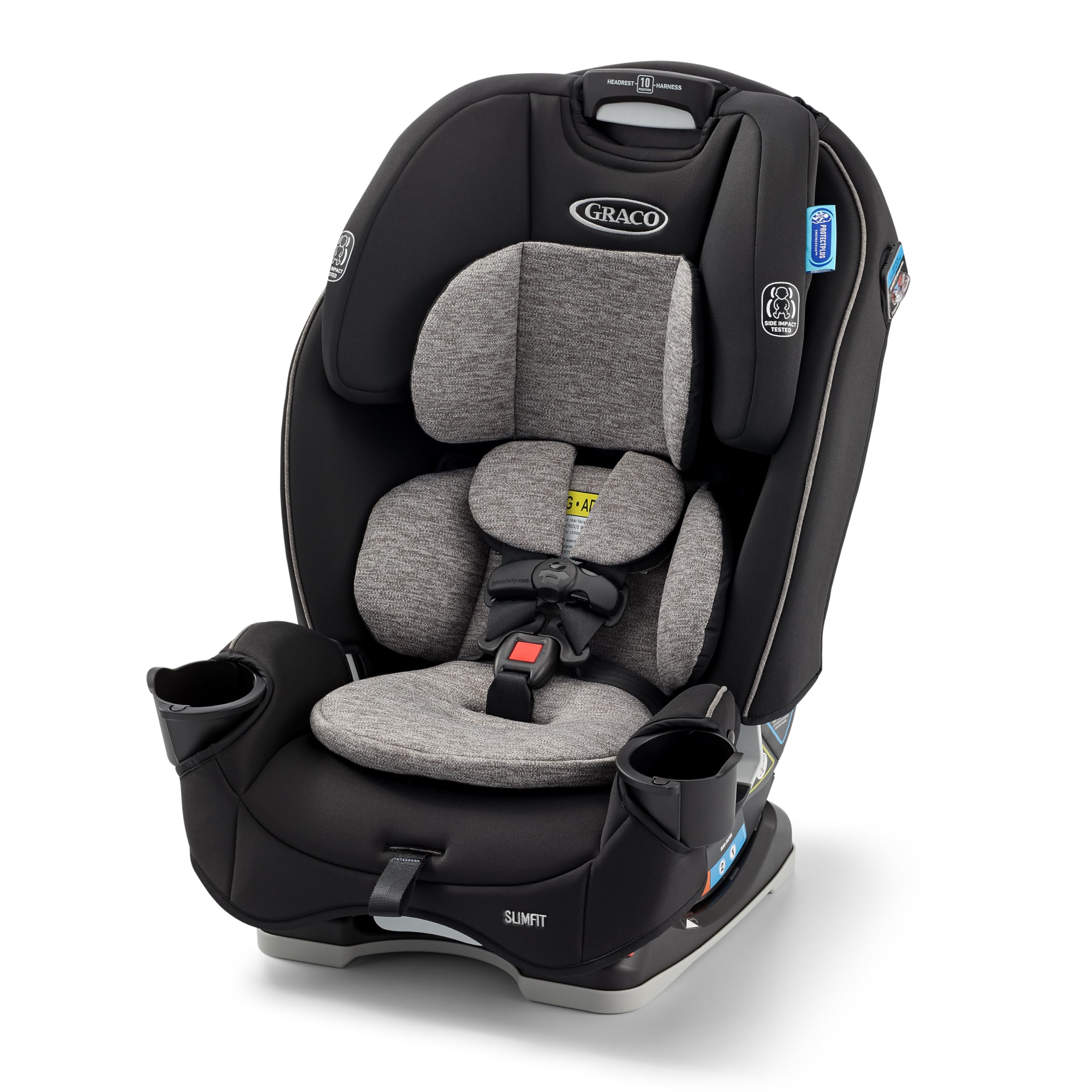 Graco Slimfit 3-in-1 Convertible Car Seat, Slim Car Seat with Space-Saving Design, Highback Booster Seat with 10-Position Headrest, Rear Facing and Forward Facing Carseat, Jarret
