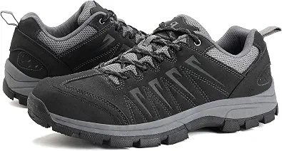 OL OUTJET LEGEND Men's Waterproof Hiking Shoes Leather Comfortable Lightweight Anti-Slip Outdoor Walking Work Sneakers