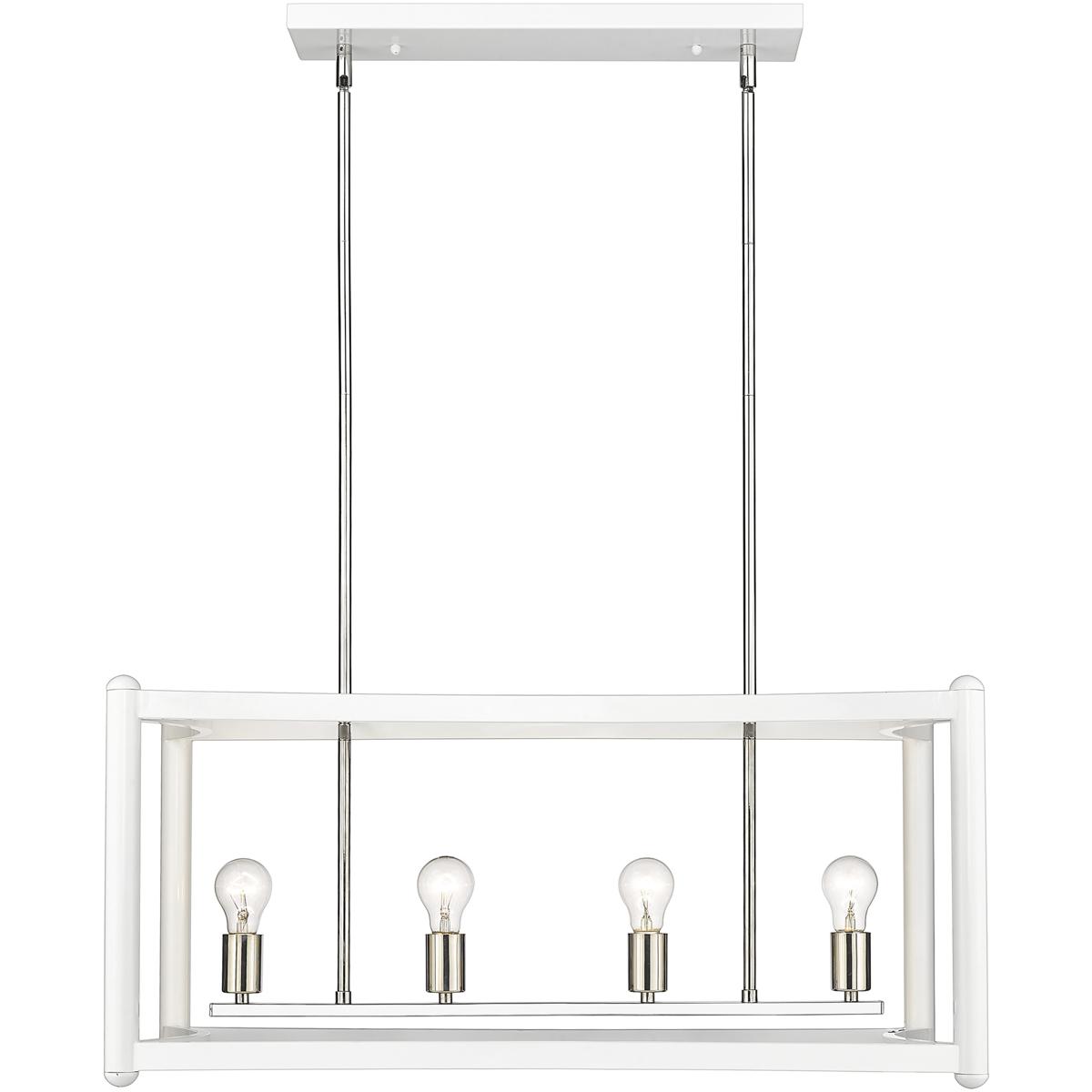 Acclaim Lighting IN20042WH Coyle 4 Light 32 inch White with Polished Nickel Cluster Pendant Ceiling Light